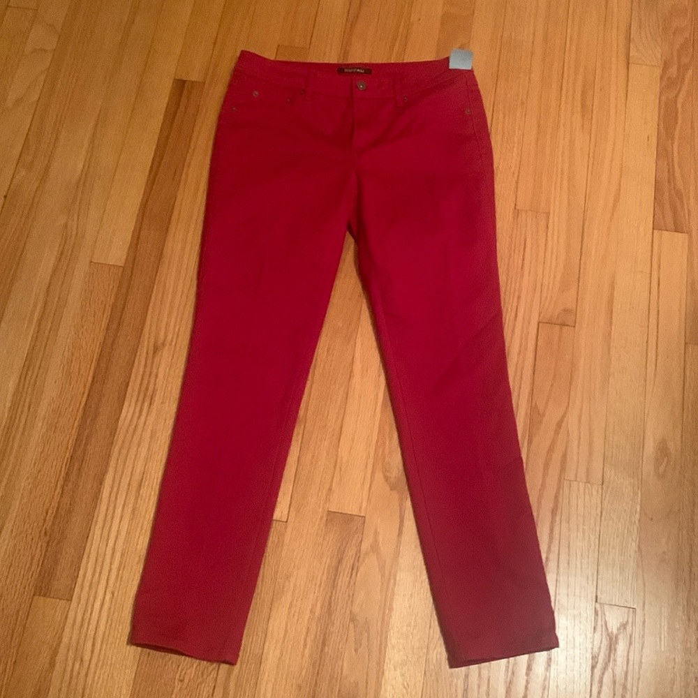 Women red jeans
